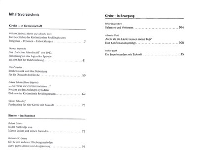 Inhaltsverzeichnis der Festschrift für Peter Burkowski