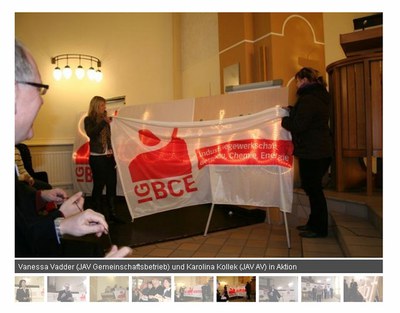 Aktion zum Solidaritätsgottesdienst im Januar 2009